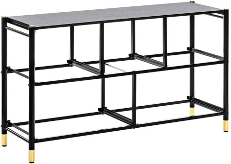 Комод Leset Нирита/Хайди широкий 5 ящиков, Черный (Сталь,Экокожа/Черный) арт.2500000209703