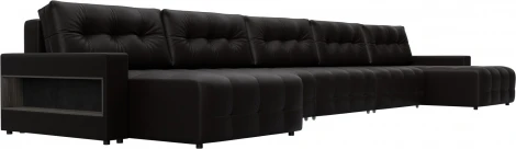 Диван п-образный с полками Лига-053 НПБ МегаЛонг Лига Диванов (Экокожа) арт.129011