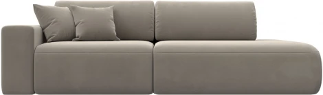 Диван прямой Лига-036 НПБ Модерн подлокотник слева (Бежевый/Микровельвет) Лига Диванов арт.121330L