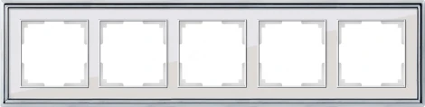 Рамка на 5 постов (хром/белый) W0051331 (a051199)