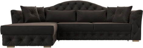 Диван угловой Артис левый угол (Коричневый/Велюр) Лига Диванов арт.121582L