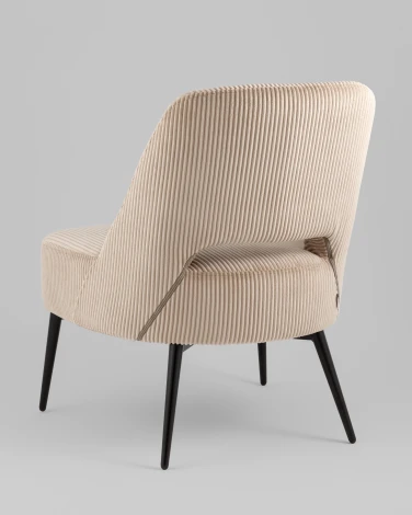 Кресло лаунж Stool Group Бостон велюр рельефный бежевый арт.УТ000039984