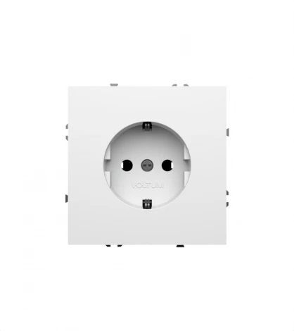 Розетка с заземлением (белый глянцевый) Voltum S70 VLS040101