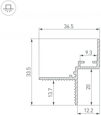 Профиль СEIL-SHADOW-12-3000 ANOD BLACK (Arlight, Алюминий) 052228