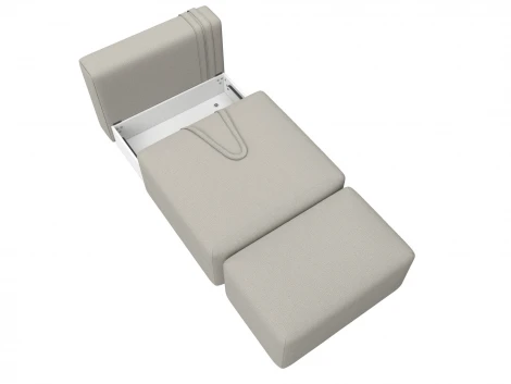 Модули диван и пуф Лига-060 НПБ (ЛДСП,Брус,Фанера,Рогожка/Бежевый) Лига Диванов 129738