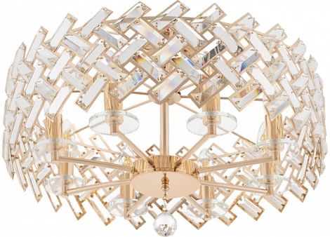 Потолочная люстра хрустальная на штанге Arte Milano Sorrento-7019 377019/8/50/570 GD (220V)