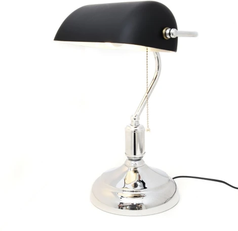 Офисная настольная лампа с выключателем Lumina Deco Banker LDT 305 BK+CHR