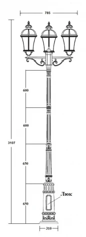 Наземный фонарь Oasis Light ROMA L 95210LB 02C E7 Bl