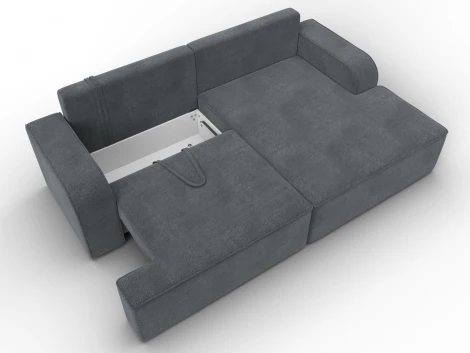 Диван угловой Лига-120 угол правый (ДСП,Брус,Фанера,ЛДС,Велюр/Светло-серый) Лига Диванов 137292