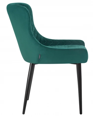 Стул обеденный RICHARD (черные матовые ножки, зелёный велюр (V108-64))