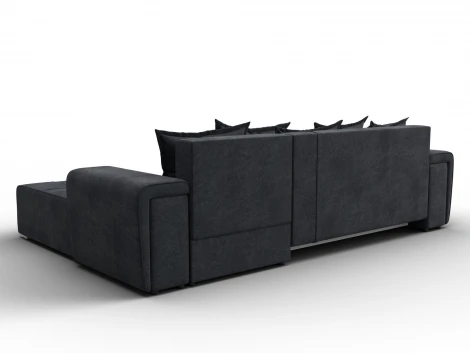 Диван угловой Лига-121 правый угол (ДСП,Брус,Велюр/Темно-серый) Лига Диванов 137356