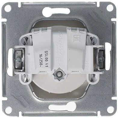 Розетка встраиваемая с заземлением (платина) Systeme Electric Glossa GSL001243