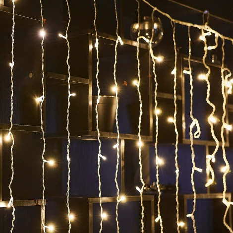 Занавес светодиодный, 3х2м. 160 светодиодов, теплый белый свет Uniel ULD-C3020-160/DTA WARM WHITE IP20