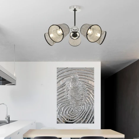 Потолочная люстра на штанге Arte Milano Napoli-320007 320007/5 CR.BK (220V)