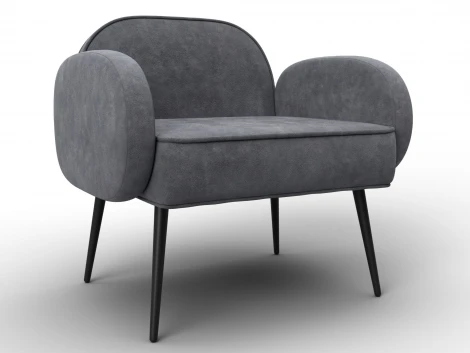 Кресло Лига-086 (Фанера/Металл/Велюр/Темно-серый) Лига Диванов 132442