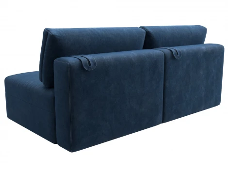 Диван прямой модульный Лига-060 НПБ (ЛДСП,Брус,Фанера/Пластик/Велюр/Синий) Лига Диванов 129472