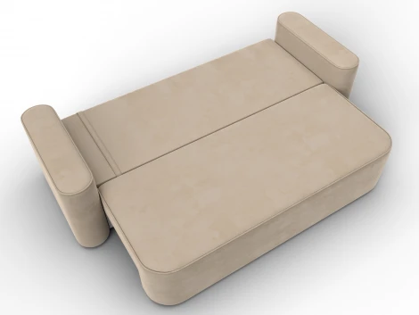 Диван прямой Лига-118 НПБ (ДСП,ЛДСП,Брус,Фанера,Велюр/Бежевый) Лига Диванов 137072