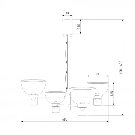 Подвесная люстра Eurosvet Vial 204053 LED латунь