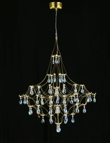 Подвесная люстра светодиодная с пультом и хрустальными подвесками K9 MyFar Allegria MR2643-66P-50СD