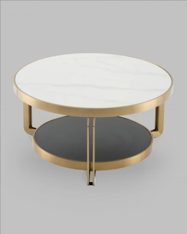 Журнальный столик Калисто 90*90 см светлая и темная керамика Stool Group арт.УТ000041502
