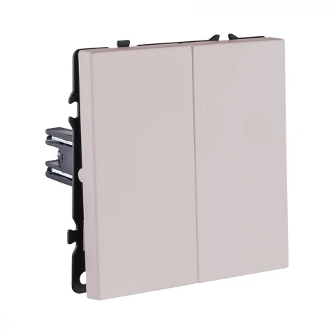 Выключатель кнопочный 2-клавишный 10А/250В кашемир матовый Kollinger Eclipse EC-025CM