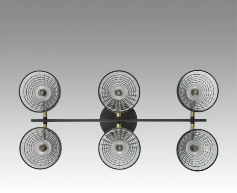 Потолочная люстра на штанге Lumion Anriya 8044/6C черный, латунь/дымчатый металл/стекло Е14 6*40W 220V