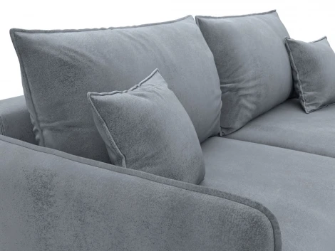 Диван прямой Лига-064 НПБ (ДСП/Дерево/Велюр/Серый) Лига Диванов 129610