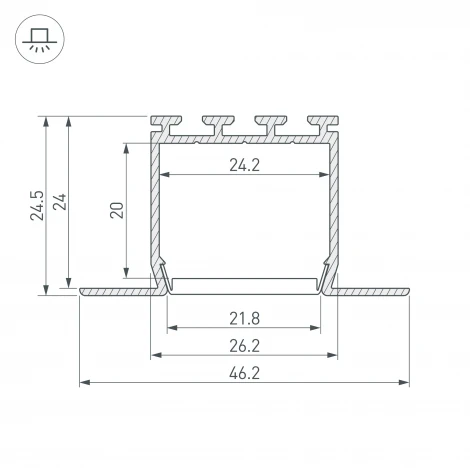 Профиль PLS-LOCK-H25-FM-2000 ANOD (Алюминий) 016447 Arlight