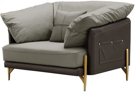 Кресло ESF ARTE NAPPA SF035 серый 6623-темно серый /Кожа