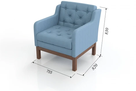 Кресло Arsko Айверс орех голубая рогожка