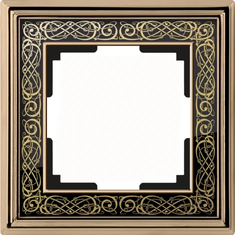Рамка на 1 пост (золото/черный) W0011430 (a051328)