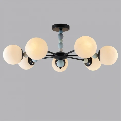 Потолочная люстра на штанге Lumion Sunday 6526/7C черный E14 7*40W 220V (шарики)