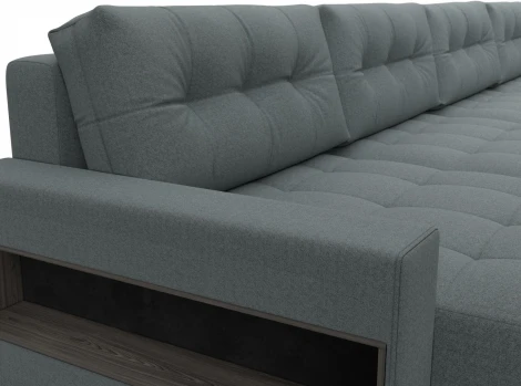 Диван п-образный с полками Лига-053 НПБ МегаЛонг Лига Диванов (Рогожка) арт.129001