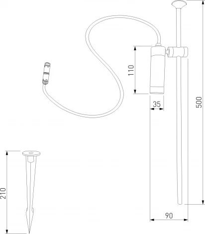 Грунтовый светильник светодиодный Elektrostandard Covert 35173/S черный (220V, IP65)