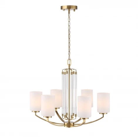 Подвесная люстра ST Luce Опал SL1403.303.06 Латунь/Прозрачный E27*6 40W
