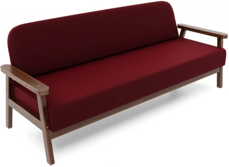Диван Arsko прямой Флори Б орех велюр бордовый
