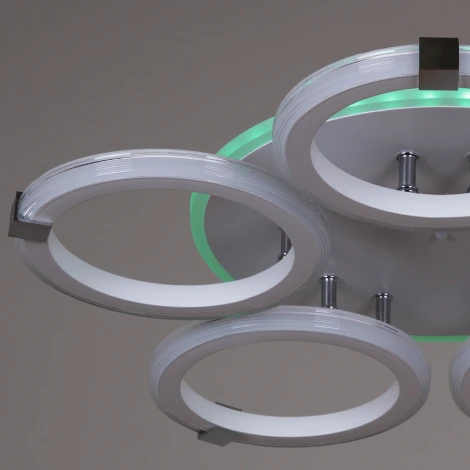 Потолочная люстра светодиодная на штанге Reluce 06319-3.3-05 WH+CR (RGB) (220V, пульт управления)