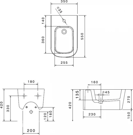 Биде подвесное Galassia Meg11/5412