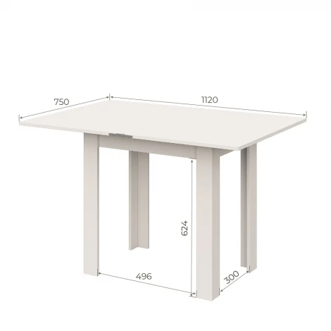 Стол обеденный Арника раскладной СО 3, белый