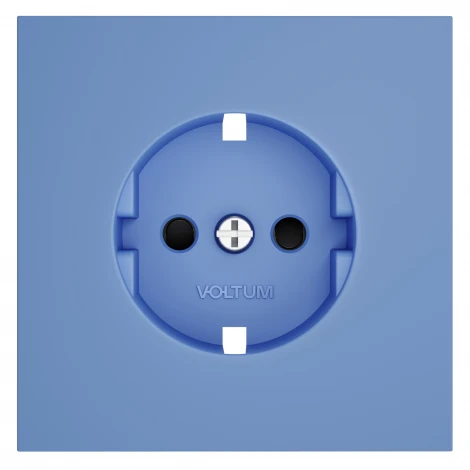 Накладка для розетки с заземлением и защитными шторками (деним) Voltum S70 VLS000715