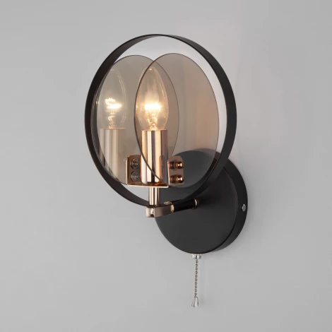 Бра Eurosvet Gallo 70121/1 черный (220V, выключатель, кольцо)