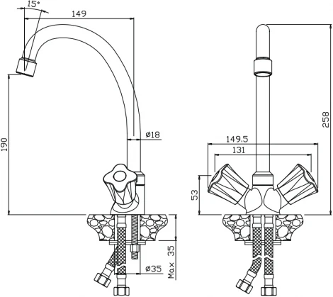 Смеситель Olive'S Vigo 21432VG для кухни