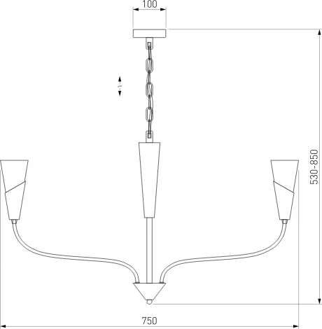 Подвесная люстра Wi-Fi Eurosvet Rhyton 60167/6 никель (220V, управление смартфоном, голосовое управление, умный дом - Minimir Home, Алиса, Маруся, Салют, на цепи)