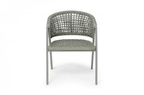 "Амстердам" стул плетеный из роупа, каркас алюминий, роуп серый круглый 4SIS арт.УТ-00009515