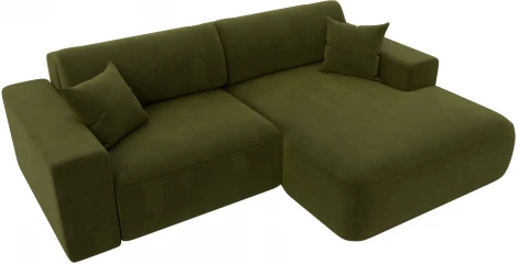 Диван угловой Лига-036 НПБ Классик правый угол (Зеленый/Микровельвет) Лига Диванов арт.121368