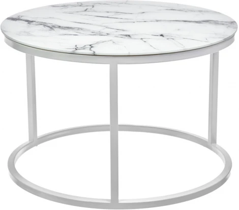Набор кофейных столиков Bradex Home Tango белый мрамор с белыми ножками (RF 0600)