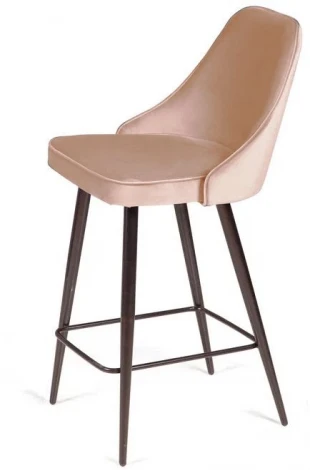 Стул полубарный Oliver, бархат бежевый 5/ чёрный конус Top Concept OLIVER 75279