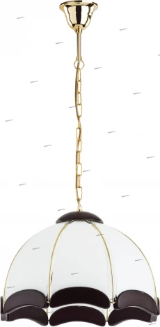 Подвес Alfa Sikorka Venge, 1 плафон, золото с белым и венге