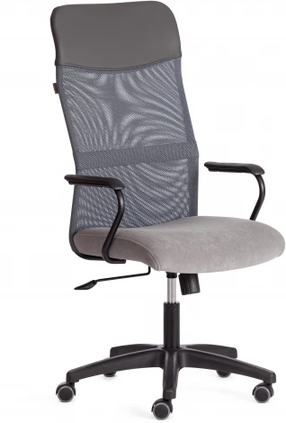 Кресло PRACTIC (мп) (Флок,Искусственная кожа  /Серый)