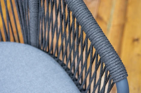 "Романо" обеденная группа на 6 персон, каркас темно-серый, роуп темно-серый 4SIS ROM-CM6T1-7-SET D-gray